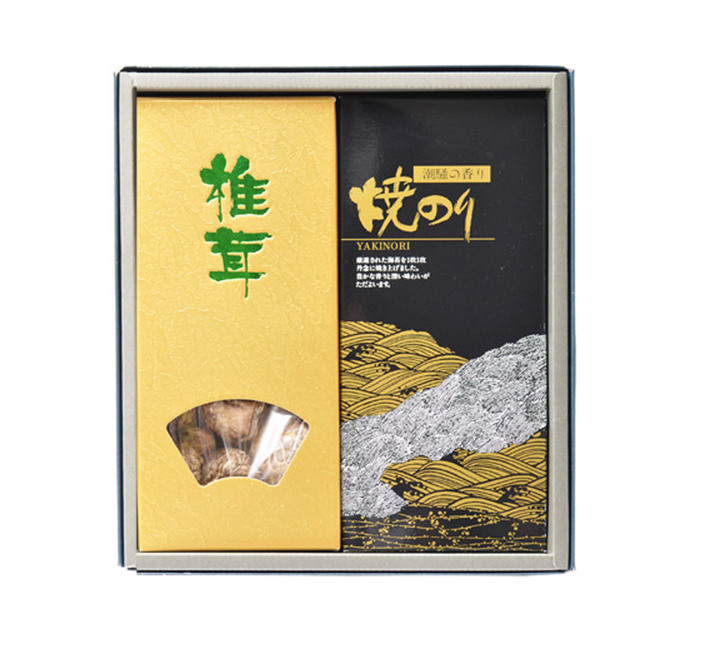 箱入全形半切焼海苔・椎茸